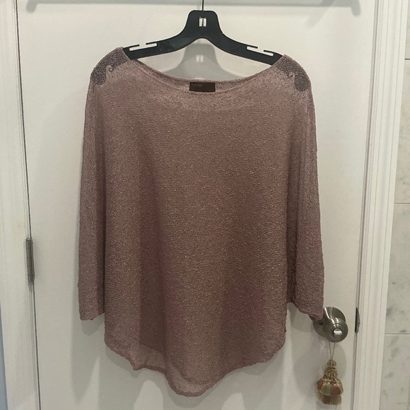 Kerisma Boat Neck Batwing Sleeve Lavender mesh layering sweater SM - Picture 1 of 7